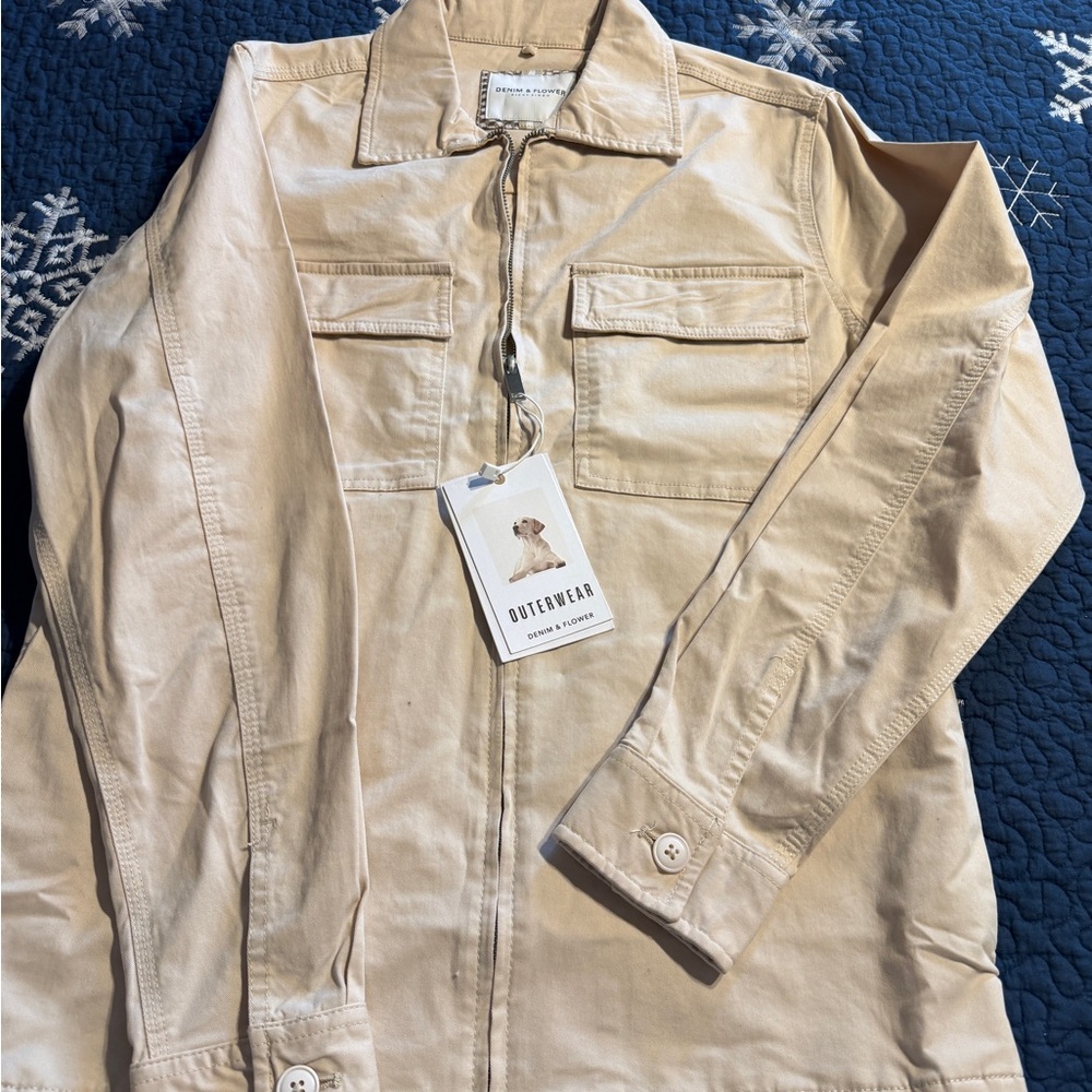 Men’s Denim & Flower Tan Jacket